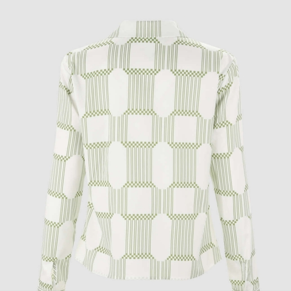 3/20$● CIDER GREEN LONG SLEEVE BLOUSE ○ S - Picture 4 of 7